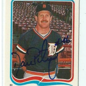 Dan Petry Signed 1985 Fleer Sticker Card #83 Detroit Tigers