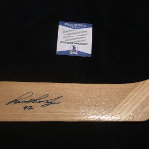 Bruce MacGregor Signed New York Rangers Hockey Stick Beckett COA Red Wings