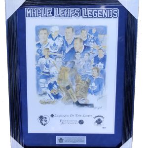 TORONTO MAPLE LEAFS LEGENDS FRAMED MATTED LITHOGRAPH BECKETT COA