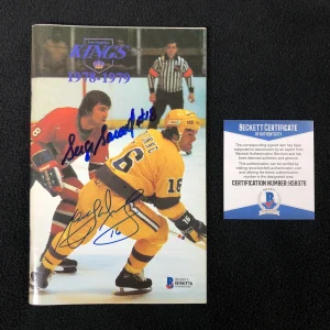 Marcel Dionne Serge Savard Signed 1978 Los Angeles Kinds Media Guide Beckett COA