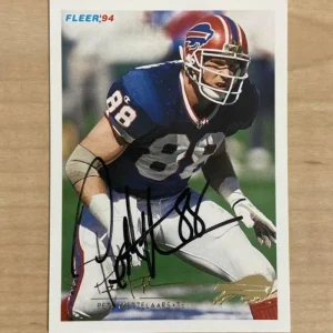 PETE METZELAARS BUFFALO BILLS SIGNED AUTOGRAPHED 1994 FLEER CARD #44 W/COA A