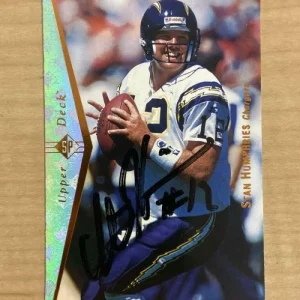 STAN HUMPHRIES SAN DIEGO CHARGERS SIGNED 1995 UPPER DECK CARD #191 W/COA