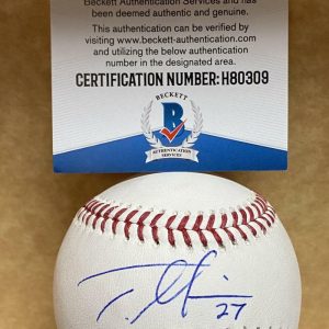 TRENT GIAMBRONE CHICAGO CUBS ROOKIE YEAR SIGNED M.L. BASEBALL BECKETT H80309