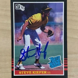 STEVE KIEFER OAKLAND ATHLETICS SIGNED AUTOGRAPHED 1985 DONRUSS CARD #35 W/COA