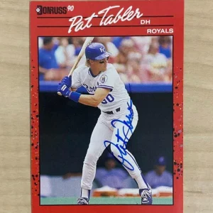 PAT TABLER KANSAS CITY ROYALS SIGNED AUTOGRAPHED 1990 DONRUSS CARD #444 W/COA