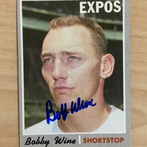 BOBBY WINE MONTREAL EXPOS SIGNED AUTOGRAPHED 1970 TOPPS CARD #332 W/COA