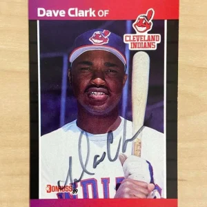 DAVE CLARK CLEVELAND INDIANS SIGNED AUTOGRAPHED 1989 DONRUSS CARD #585 W/COA