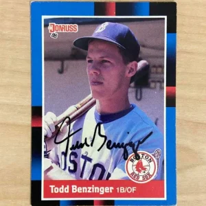 TODD BENZINGER BOSTON RED SOX SIGNED AUTOGRAPHED 1988 DONRUSS CARD #297 W/COA