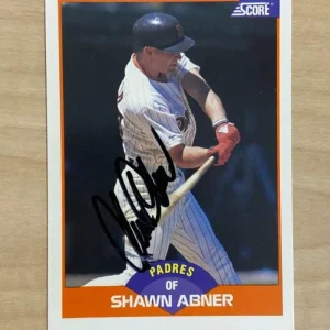 SHAWN ABNER SAN DIEGO PADRES SIGNED AUTOGRAPHED 1989 SCORE CARD #411 W/COA