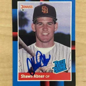 SHAWN ABNER SAN DIEGO PADRES SIGNED AUTOGRAPHED 1988 DONRUSS CARD #33 W/COA