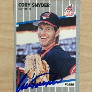 CORY SNYDER CLEVELAND INDIANS SIGNED AUTOGRAPHED 1989 FLEER CARD #412 W/COA