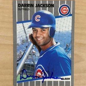 DARRIN JACKSON CHICAGO CUBS SIGNED AUTOGRAPHED 1989 FLEER CARD #428 W/COA