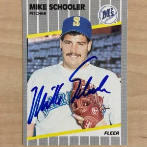 MIKE SCHOOLER SEATTLE MARINERS SIGNED AUTOGRAPHED 1989 FLEER CARD #559 W/COA