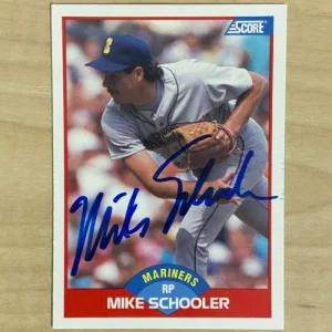 MIKE SCHOOLER SEATTLE MARINERS SIGNED AUTOGRAPHED 1989 SCORE CARD #528 W/COA