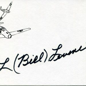 William Leverette WWII War Double Ace Fighter Pilot P-38 Signed Autograph