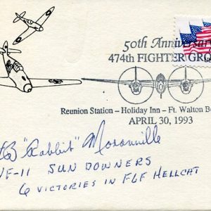 Horace B. Moranville WWII War US Navy Fighter Pilot Ace Hellcat Signed Autograph