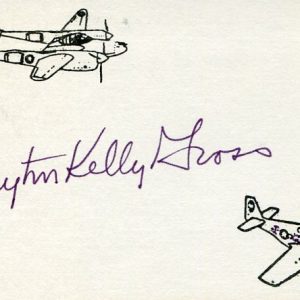 Clayton Kelly Gross WWII War USAAF Fighter Pilot Ace DFC Signed Autograph