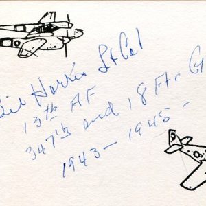 William Bill Harris USAAF WWII War Fighter Pilot Triple Ace Signed Autograph