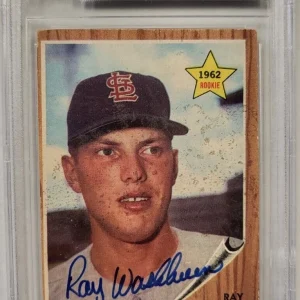 1962 TOPPS RAY WASHBURN RC AUTHENTIC AUTO CERTIFIED BECKETT CARD