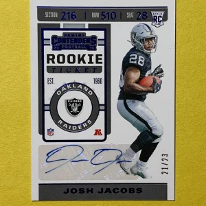 2019 PANINI CONTENDERS PREVIEW JOSH JACOBS AUTO /23 #106 RAIDERS ROOKIE