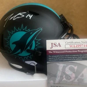 TRENT SHERFIELD DOLPHINS ECLIPSE SIGNED MINI HELMET JSA WA499744