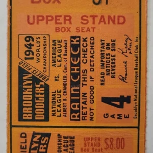1949 BROOKLYN DODGERS EBBETS FIELD NL VS AL TICKET RARE