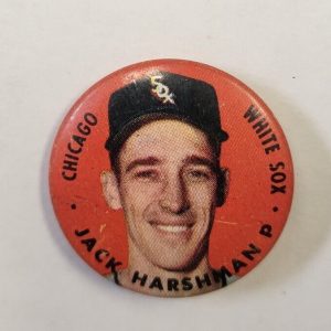 VINTAGE 1959 JACK HARSHMAN CHICAGO WHITE SOX COLLECTIBLE BLUE BUTTON PIN RARE