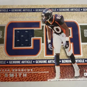 2002 FLEER GENUINE ARTICLE ROD SMITH BRONCOS  GA-RS JERSEY RELIC CARD