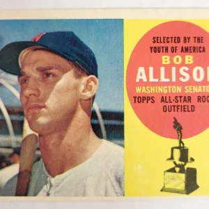 1960 TOPPS BOB ALLISON SENATORS ALL STAR ROOKIE #320 BASEBALL CARD