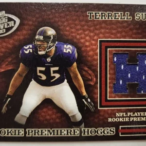 2003 PLAYOFF HOGG HEAVEN ROOKIE TERRELL SUGGS JERSEY FOOTBALL CARD /750