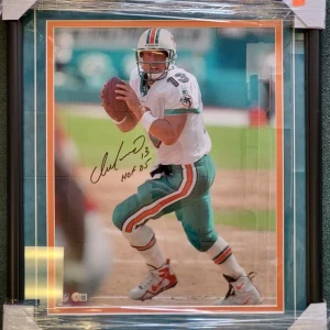 DAN MARINO DOLPHINS HOF 05 SIGNED AUTOGRAPHED 16X20 PHOTO MATTED FRAMED BECKETT