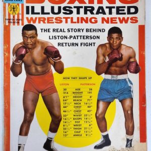 VINTAGE BOXING ILLUSTRATED WRESTLING NEWS LISTON PATERSON TEAR ON RIGHT COVER