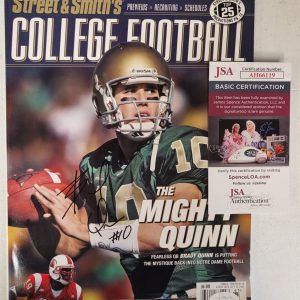 BRADY QUINN SIGNED AUTOGRAPH COLLEGE FOOTBALL STREET & SMITHS MAGAZINE JSA COA