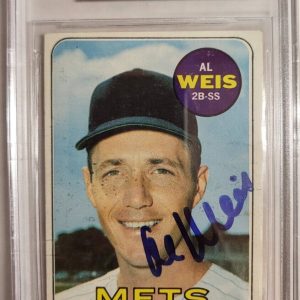 1969 TOPPS AL WEIS METS #269 AUTO SIGNED CARD BECKETT AUTHENTIC VINTAGE
