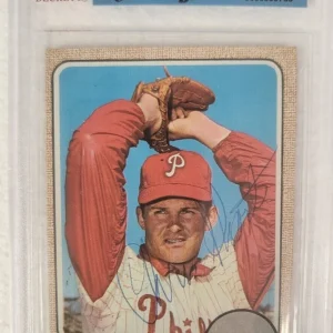 1968 TOPPS CHRIS SHORT PHILLIES SIGNED AUTOGRAPHED AUTO #139 CARD BECKETT JSA
