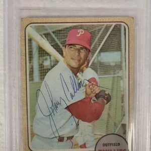 1968 TOPPS JOHNNY CALLISON PHILLIES SIGNED AUTOGRAPHED #415 CARD BECKETT JSA
