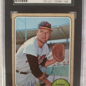 1968 TOPPS MOE DRABOWSKY BALTIMORE ORIOLES SIGNED AUTOGRAPHED #242 CARD SGC