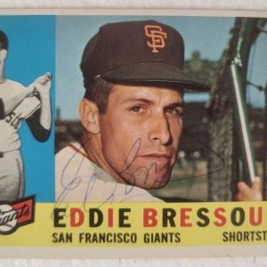 1960 TOPPS EDDIE BRESSOUD SAN FRANCISCO GIANTS SIGNED AUTO CARD #253 W/COA *