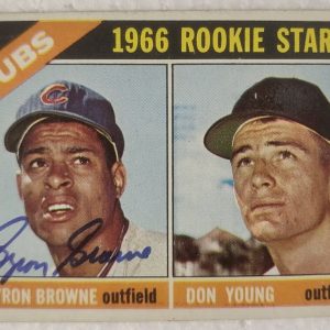 1966 TOPPS BYRON BROWNE CUBS ROOKIE STARS SIGNED AUTO AUTOGRAPH CARD #139 COA *