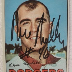 1967 TOPPS BRUCE BRUBAKER LOS ANGELES DODGERS SIGNED AUTO CARD #276 W/COA