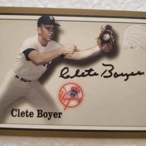 2000 FLEER GREATS OF THE GAME CLETE BOYERE NY YANKEES SIGNED AUTO CARD