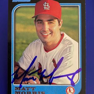 1997 BOWMAN MATT MORRIS ST. LOUIS CARDINALS SIGNED AUTOGRAPHED CARD #113 W/COA