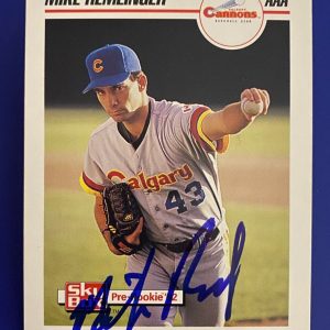 1992 SKYBOX PRE-ROOKIES MIKE REMLINGER SIGNED AUTOGRAPHED CARD #31 W/COA