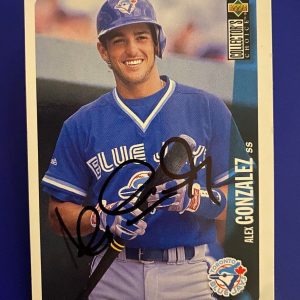 1995 UD COLLECTORS CHOICE ALEX GONZALEZ BLUE JAYS SIGNED AUTO CARD #353 W/COA
