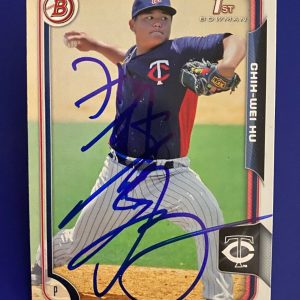 2015 BOWMAN DP CHIH-WEI HU MINNESOTA TWINS SIGNED AUTOGRAPHED CARD #BP112 W/COA