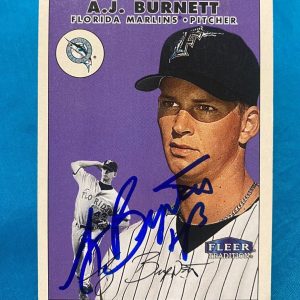2000 FLEER TRADITION A.J. BURNETT FLORIDA MARLINS SIGNED AUTOGRAPH CARD #176 COA