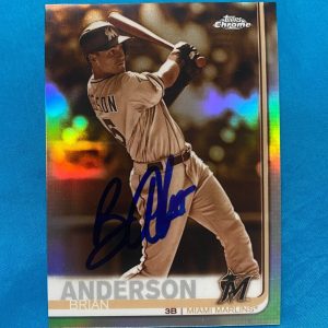 2019 TOPPS CHROME BRIAN ANDERSON MARLINS SIGNED AUTO REFRACTOR CARD #12 W/COA