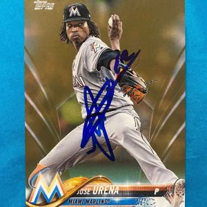 2018 TOPPS JOSE URENA MIAMI MARLINS SIGNED AUTOGRAPHED AUTO CARD #647 W/COA