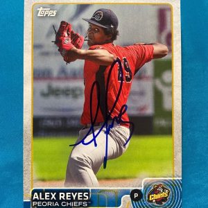 2015 TOPPS PRO DEBUT ALEX REYES CARDINALS SIGNED AUTO ROOKIE CARD #195 W/COA