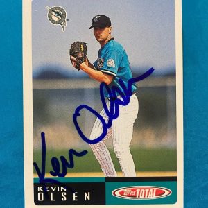 2002 TOPPS TOTAL KEVIN OLSEN FLORIDA MARLINS SIGNED AUTOGRAPHED CARD #575 W/COA